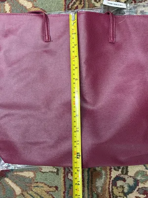 Nordstrom Purse Tote Bag Leather Dark Maroon Burgundy Women’s New With Tags thumbnail 8