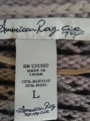 American Rag L Black Tan Crop Sweater thumbnail 7