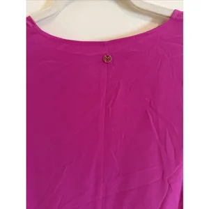 Marie Oliver Maura Pink Size X Small Dress Feather Trim V-Neck 100% Silk thumbnail 3