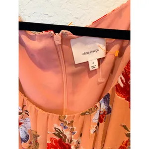Cinq a Sept Simone Georgette Floral Mini Dress Peach Pink Size 4 thumbnail 4