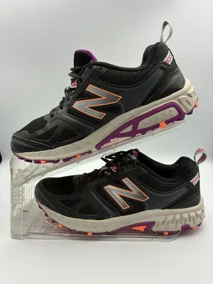 New Balance All Terrain Womens Running Shoes 8 Black Purple Mesh 412 V3 TechRide thumbnail 2