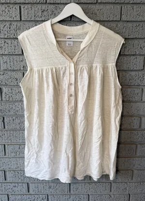 NSF Exposed Seam Sleeveless Henley Size P thumbnail 1