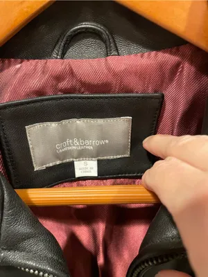 Croft & Barrow Cute cool classic 90s zip front lined buttery black leather jacket pockets thumbnail 2