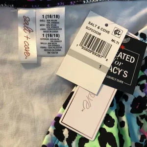 Salt + Cove Plus Size Leopard Love Side-Cinch Bikini Bottoms Colorful 1X thumbnail 4