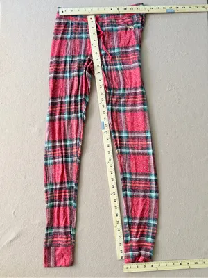Y2K Victoria's Secret PINK plaid pajama petite small gold dog embroidered logo thumbnail 4