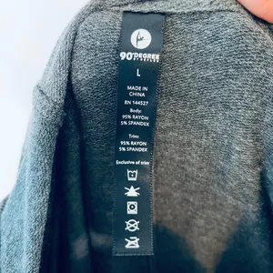 90 Degree by Reflex Hoodie Gray Criss Cross Shirt L thumbnail 5