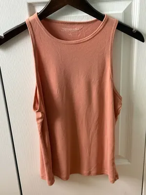 Abercrombie & Fitch Modal Collection Essential Rib Tank in Peach thumbnail 2
