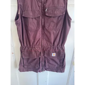 Carhartt women's El Paso Ripstop Utility Vest in Blackberry size XS‎ (0/2) thumbnail 3