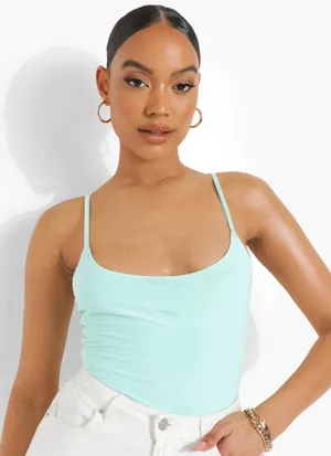 Boohoo Aqua Double Layer Bodysuit thumbnail 1