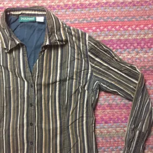 Vintage Brown Vertical Stripe Long Sleeve thumbnail 2