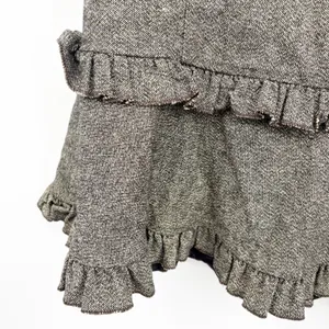 Ann Taylor LOFT Womens Brown Wool Blend Tweed Ruffle Hem Career Office Skirt 12 thumbnail 2