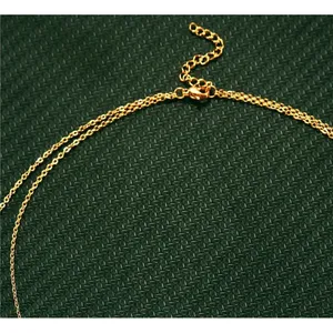 NEW Layered Triangle Yellow Gold Filled Chain Necklace,‎ 16-18" thumbnail 4