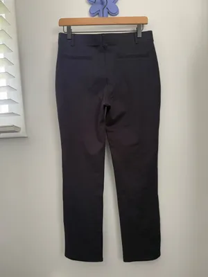 Quince Medium NEW Stretch Ponte Straight Slim Pants Navy Office Career Work thumbnail 2