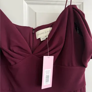Sachin & Babi Brittany Stretch Crepe Cold-Shoulder Gown Size‎ 6 Deep Wine NWT thumbnail 9