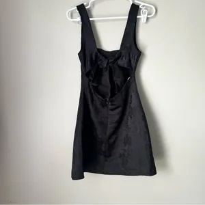 Lulu’s Women’s Black Floral Square Neck Open Back Mini Dress Size Small New thumbnail 6