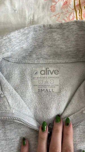 Alive by Whitney Simmons quarter zip pullover Gray thumbnail 2