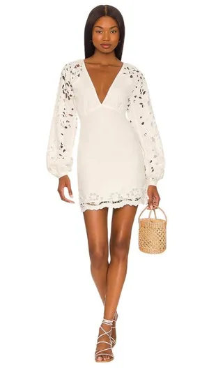 Tularosa Liz Mini Dress in White Small New Womens Linen Cocktail Party thumbnail 1