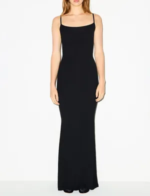 SKIMS Slip Long Dress Onyx Soft Lounge thumbnail 2