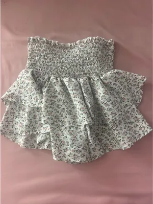 floral ruffle skirt White thumbnail 2