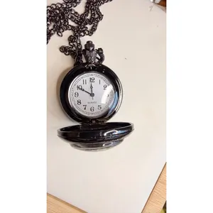 Route 66 Pocket Watch Quartz Movement With Chain Necklace Black Vintage Style thumbnail 2