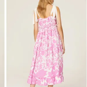 Peter Som Pink Midi Dress SIZE 2 Ruffle Cottage Cotton Vacation Sundress $400 thumbnail 4