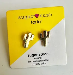 Sugar Rush Tarte dainty gold tone cactus stud earrings thumbnail 1