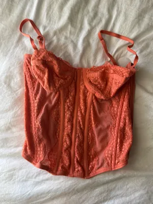 Urban Outfitters Out From Under Modern Love Push-Up Corset Orange viral — Trendy going out top thumbnail 2