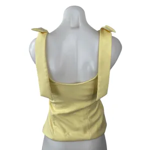 Zara Women's Yellow Knot Bot Strap Sleeveless Cami Camisole Tank Top Size XS thumbnail 4