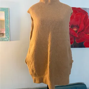 Banana Republic Sleeveless Cowl Turtleneck M Wool Sweater Alpaca Spandex thumbnail 2