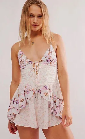 NWT FREE PEOPLE Brielle Printed Playsuit. Size XS thumbnail 1