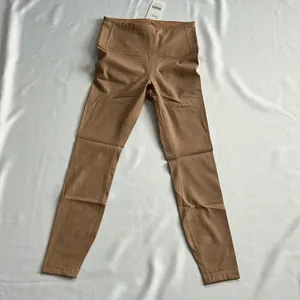 NWT CRZ‎ YOGA Nude Matte Faux Leather Leggings "25 SZ XS thumbnail 4