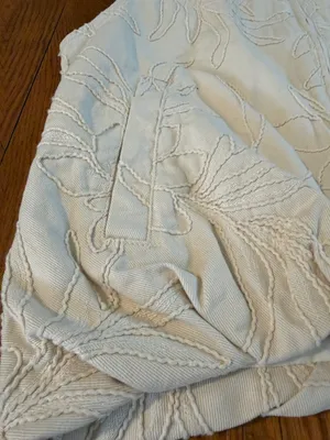 NWT Zara Cream Embroidered Zip-Front Vest blogger favorite M/ L floral thumbnail 3