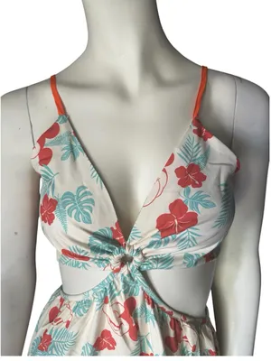 Pat Pat Matching Family Disney Dress Cream/Turquoise/Orange Size S NWT IN PKG thumbnail 9