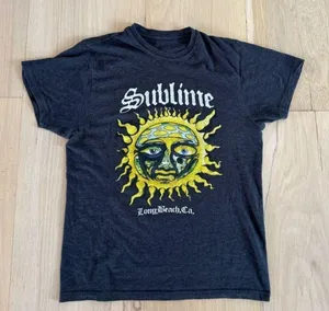 Sublime Long Beach California Gray And Yellow Short Sleeve Tee Shirt Size Large thumbnail 1