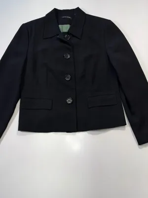 Valerie Stevens Black Cropped Tailored Blazer Size 10 thumbnail 2