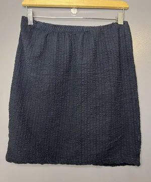 Free People Skirt Womens Small Black Textured Knit Mini Pull On Elastic Casual thumbnail 1