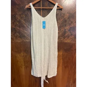 CUPSHE Apricot Open Knit Side Slit Cover Up Dress Swim Mini Belt Medium M thumbnail 3