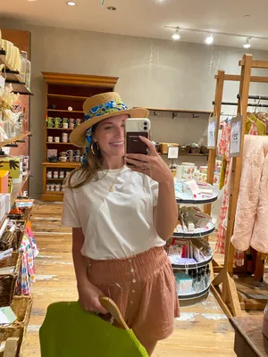 Pink High-Waist Gauze Button Shorts thumbnail 4