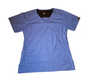 Carhartt Scrub Top Womens Small‎ V Neck Short Sleeve Womens S Blue thumbnail 1
