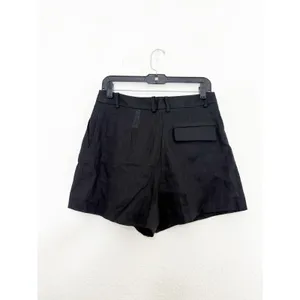 Zara Black Linen Blend High Waist Front Pleats Shorts Size Medium 8026/707 thumbnail 10