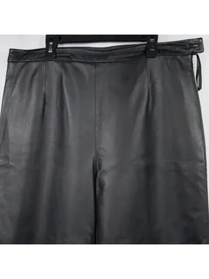 Clio Leather Pants Women’s 14 Black Straight Leg Vintage thumbnail 2