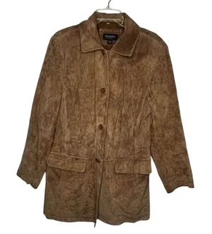 Vintage Bernardo Collection‎ Suede Coat Brown Size L thumbnail 1