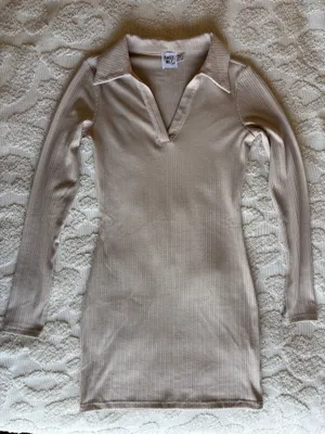 Princess Polly Long Sleeve Mini Dress Tan thumbnail 2