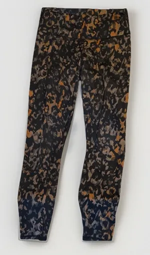 Fabletics Black/Brown/Beige Animal Print Leggings Women's Size L thumbnail 1
