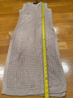 NWT Tahari tan open -knit beach dress cover up size small. thumbnail 5