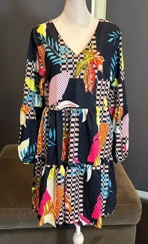 Women’s Loose Fitting Flowy Long Sleeve Lightweight Short Summer Dress Size S thumbnail 1