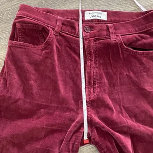 Reformation Rebecca pants fitted slim skinny leg velvet velour red burgundy 28 thumbnail 9