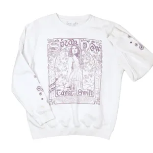 Taylor Swift Speak Now Taylors Version Sweatshirt Women L‎ White Purple Floral thumbnail 1