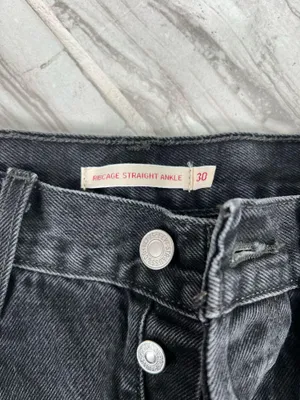 Levi Black Distressed Jeans High-Rise Straight thumbnail 2