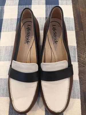 Life Stride Brown Black Cream Contrast Penny Loafers thumbnail 1